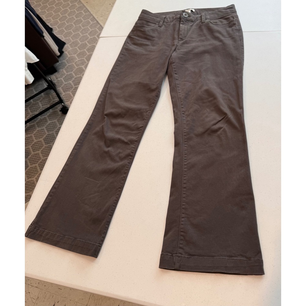 Banana Republic Stretch Petite Flare Leg Pants brown gray  8P